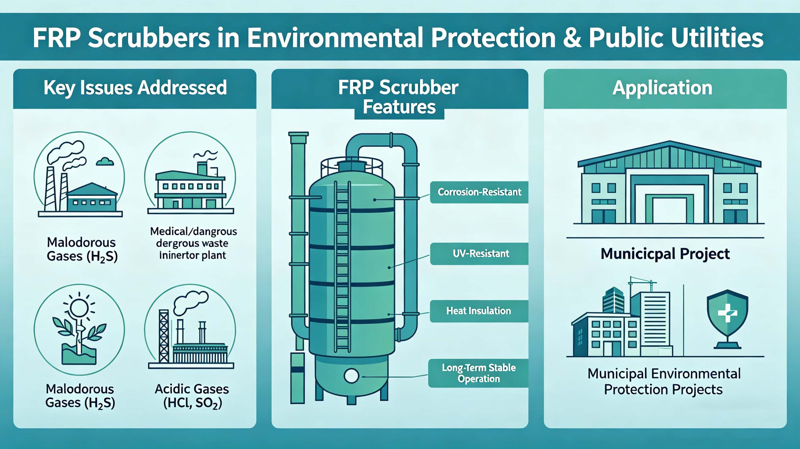 Fiberglass GFRP FRP scrubbing tower for Acid & Fume Scrubber  FT-ST3 to China Exporter