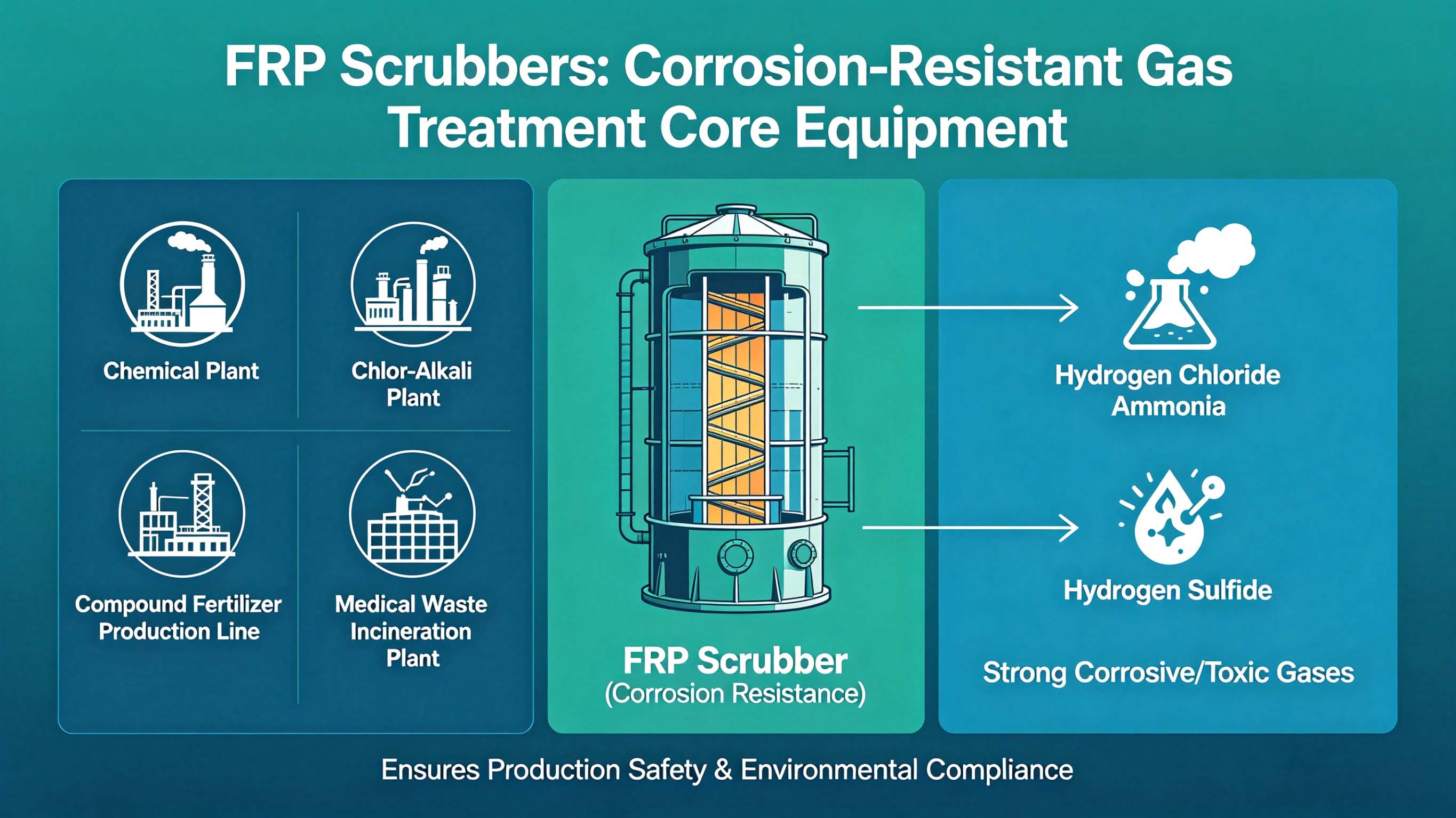 Fiberglass GFRP FRP scrubbing tower for Acid & Fume Scrubber  FT-ST3 to China Exporter